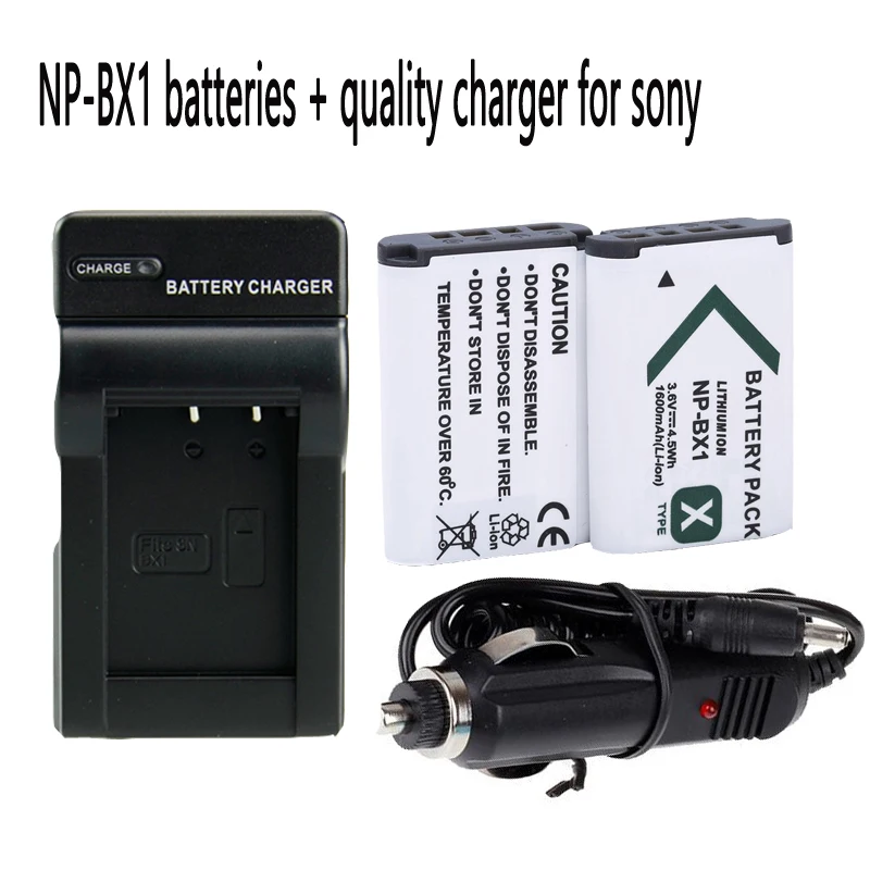 2x NP BX1 NP BX1 Battery & DC Charger & car adapter for Sony DSC & HDR