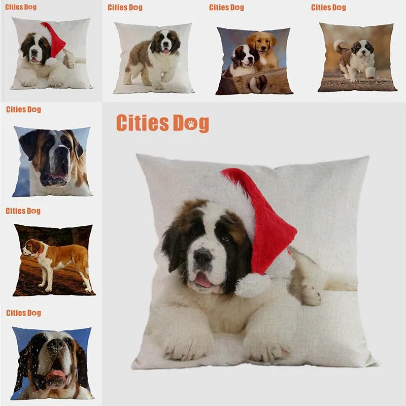 Декоративные Чехлы для подушек Saint Bernard dog чехлы диванов наволочки с изображением