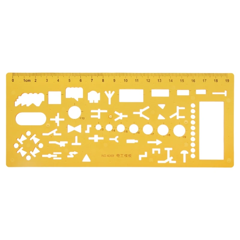 

K Resin Ruler Geometric Electrician Formwork Template Ruler Stencil Drawing Measuring Tool Ruler School Accessories