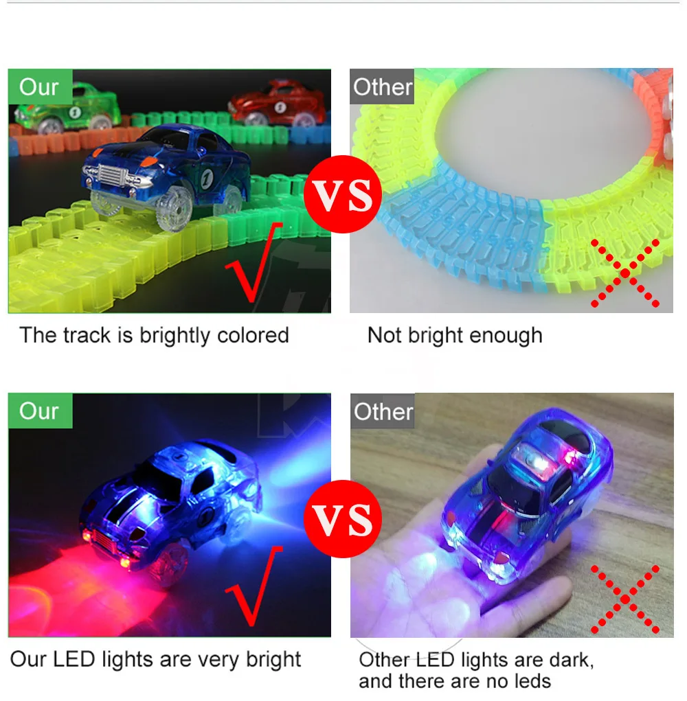 Волшебный трек смешной трек светодиодный светильник автомобиль игрушки DIY трек аксессуары Подарки гибкий трек Развивающие игрушки для детей мальчиков