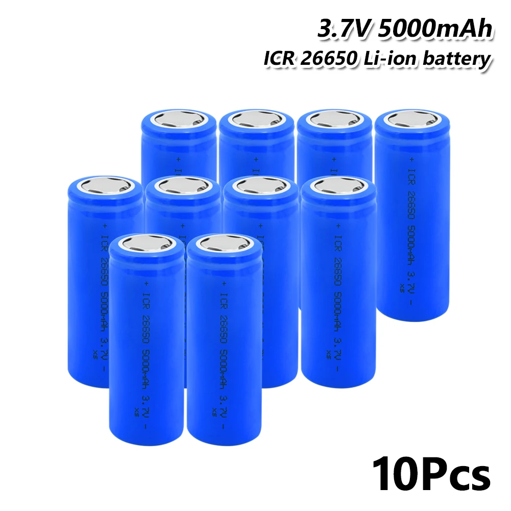 

YCDC 100% original battery rechargeable battery 26650 Battery 3.7V 5000mAh Li-ion Rechargeable Cell For LED Flashlight Torch