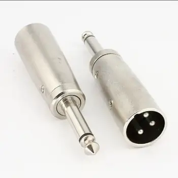 

10pcs-100pcs J3P 3-Pole Male to 6.5 Male Mono Converting Connector Plug 6.35 Male Jack for XLR Plug Audio Convertor Connector