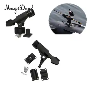 MagiDeal 2 ชิ้น Clamp เกี่ยวกับผู้ถือ Rod Rod ประมง Kayak เรือปรับ Rack Rail Mount สำหรับเรือแคนูเรืออุปกรณ์เสริม