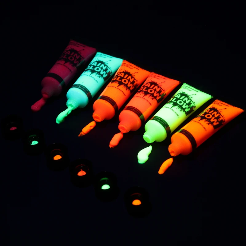 5 pcs Body Art Paint Neon Fluorescent Party Festival Halloween Cosplay Makeup Kids Face Paint UV Glow Painting