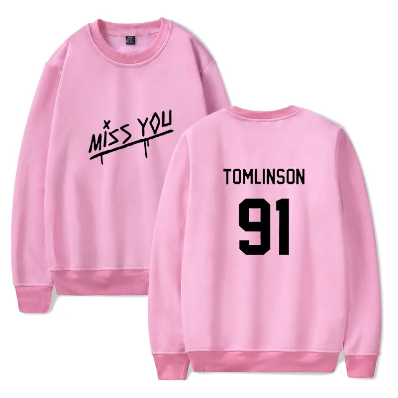 BTS England Singer Louis Tomlinson 91 Print Capless Sweatshirts Women Fans Sweatshirt Hip Hop Popular Idol Clothes