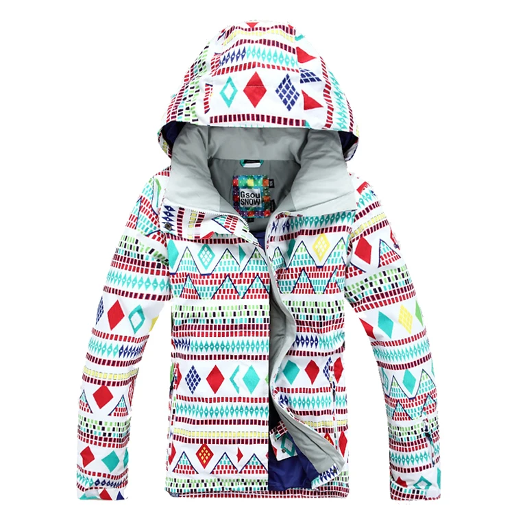 Wintwe skiing waterproof jacket Gsou snow ski suit set Women's