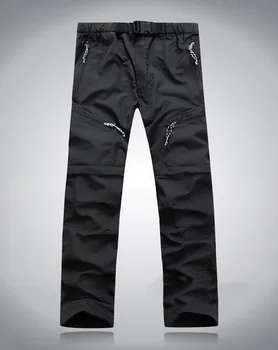 

Dual Mens Military Hiking Quick Dry Pants Travel Camping Fishing Pants Pockets Zipper Breathable Trousers for Climbing