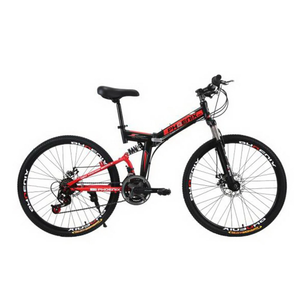 161005/Bicycle / 24-speed double-shock 26-inch folding car mountain bike two-disc brake speed cycling adult men and women | Спорт и
