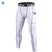 Компрессионные Для мужчин s Спортивное трико для бега с карманами ткань отводящая влагу, трико для бега тренажерный зал для обучения фитнесу Для мужчин, плотно прилегающие леггинсы брюки для девочек