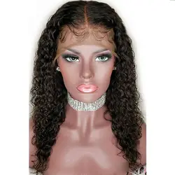 Бесклеевая бразильская кружевная передняя часть человеческих волос парики бразильские волосы remy передние парики на кружеве с детскими