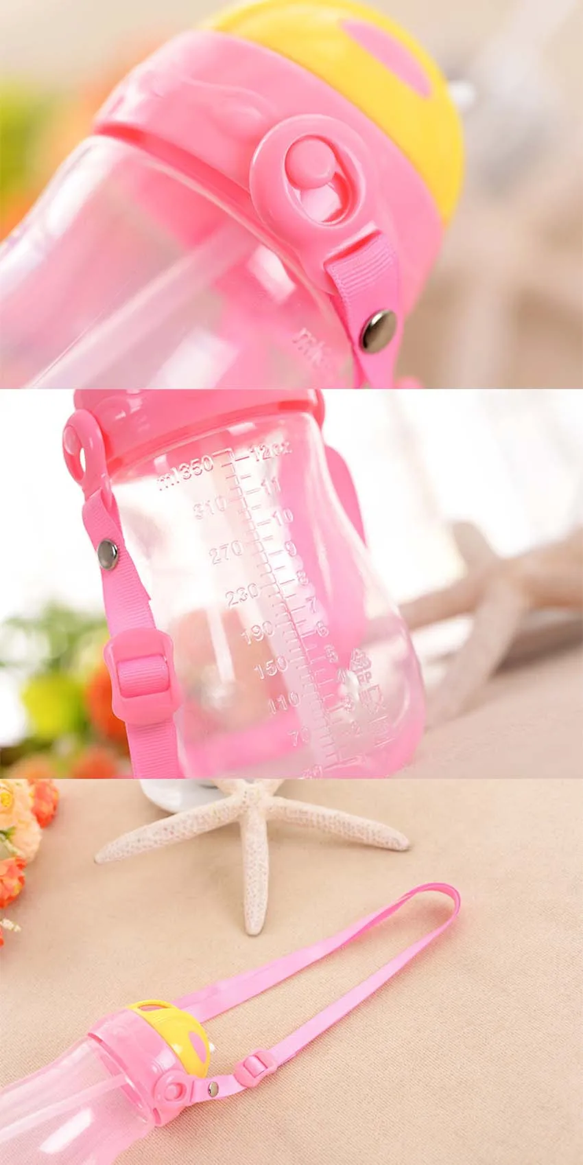 350 мл Портативный Дети Слинг чашей BPA бесплатно полипропилен силикон соломы Todder детей пить бутылок подачи твердого