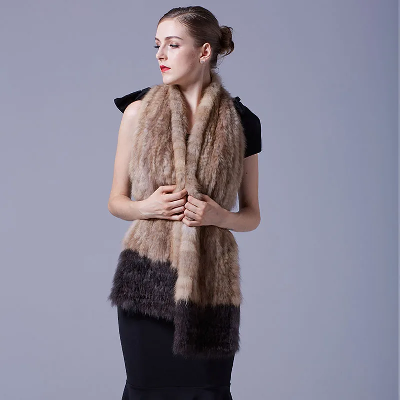 

2018 year AYJ fur sable knitting fur scarf natural color woman wintertide keep warm tippet exemption from postage