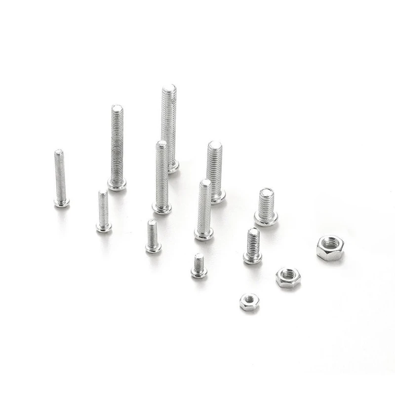 480Pcs Button Head 12 Sizes Screw And Nuts Kit,M2 M3 M4 Steel Assorted Hex Socket Head Cap Bolts Screws Nuts Assortment Set Ki