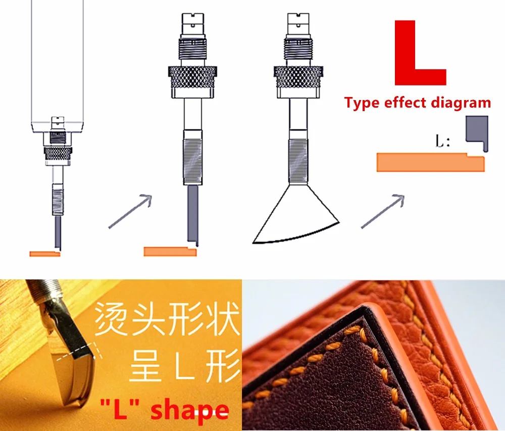 7 видов кожаного ремесла, электрическая машина для сгибания и окантовки, декоративный инструмент для припоя, наконечник утюга-Edger Creaser Groover Beveler Skiver