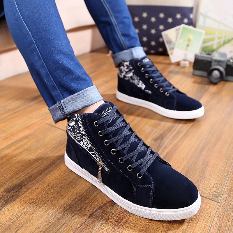 20% de DESCUENTO Los Hombres Calientes Sapatos Tenis Masculino de Moda Masculina Primavera otoño Botas de Cuero para Hombre Casual Top del Alto de Lona Zapatos de Los Hombres|boot shoes