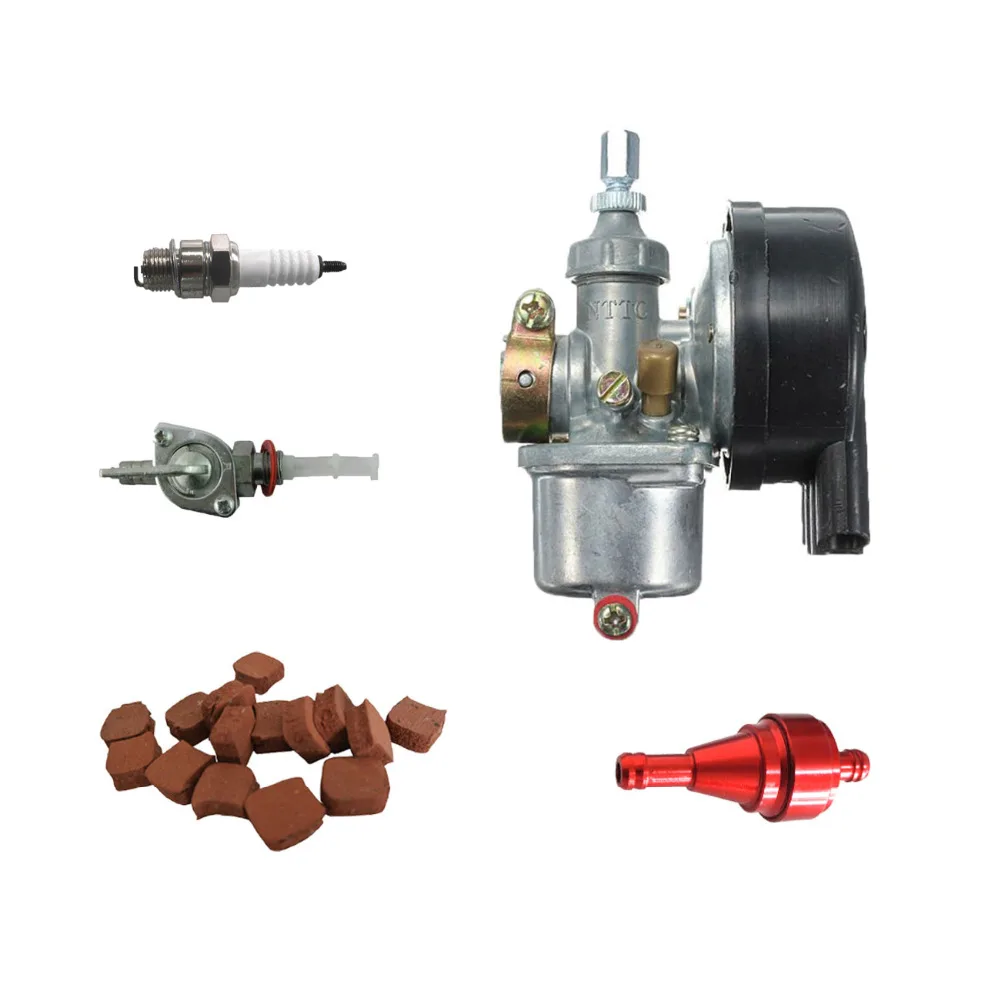 Carburetor & Cnc Red Fuel Filter For 66cc 80cc 2 Stroke Engine