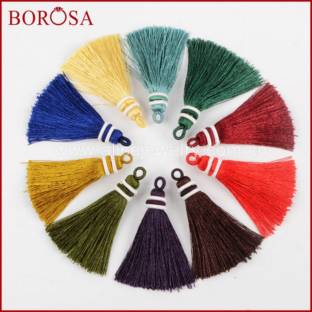 Borosa новые стильные Радуга хлопок шелк Ленточки Серьги Шарм Подвеска Нитки DIY