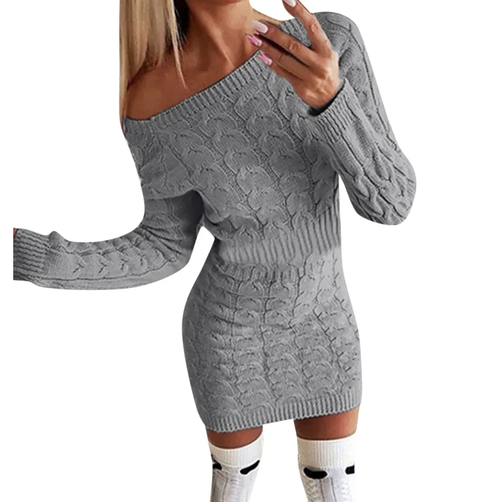 Свободный страусиный женский свитер средней длины осень зима длинный витой талии без бретелек платье модный свитер Повседневный дикий свитер