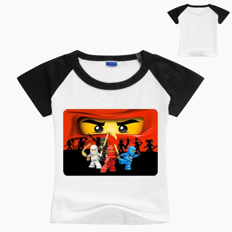 Летние футболки для мальчиков детская одежда Ниндзя Одежда Ninjago с мультяшным принтом для девочек короткий рукав Футболка для детей ясельного возраста детская одежда топ, футболка - Цвет: color at picture