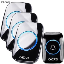 CACAZI New Wireless Doorbell Waterproof 300M Remote EU AU UK US Plug Door Bell Chime 110V 220V battery 1 transmitter 3 receiver