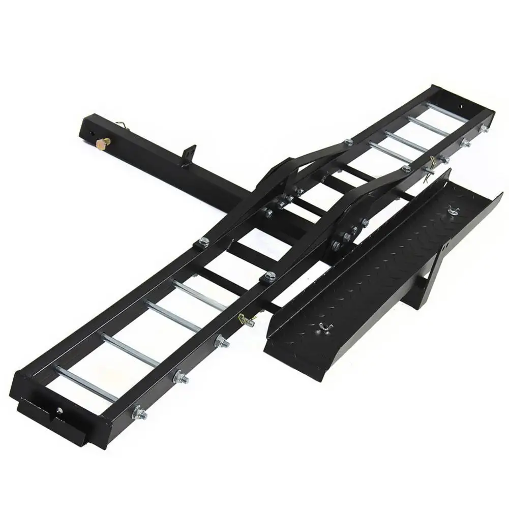 

Hitch Mounted Steel Motorcycle Carrier Black Easy Installation Use Premium Iron Material Avoid Oxidation Motorcycle Carrier