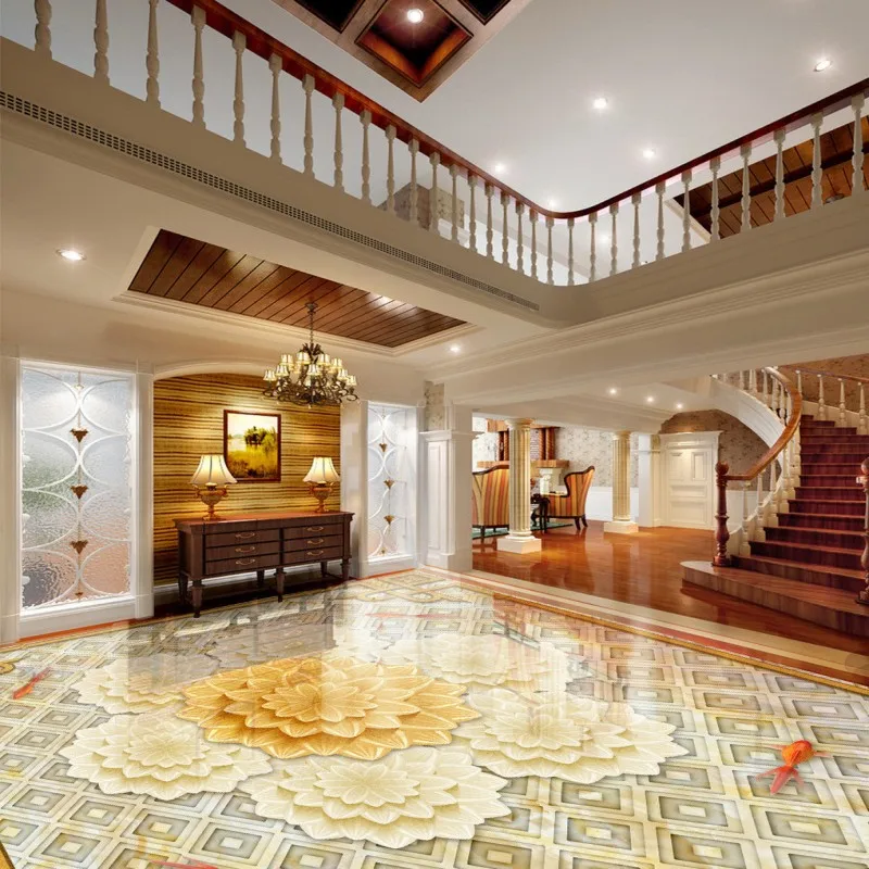 Free shipping custom Parquet 3D floor moisture proof self-adhesive home decoration living room bedroom wallpaper floor