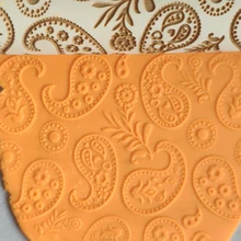 Рельефная Скалка Пейсли с гравировкой для выпечки милая и легкая деревянная скалка для детей и взрослых