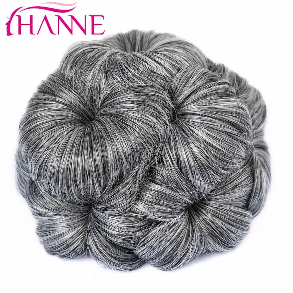 Волосы hanne для женщин шиньон волосы булочка пончик клип в шиньон для наращивания черный/коричневый/красный синтетический Высокая температура волокна шиньон - Цвет: White Grey