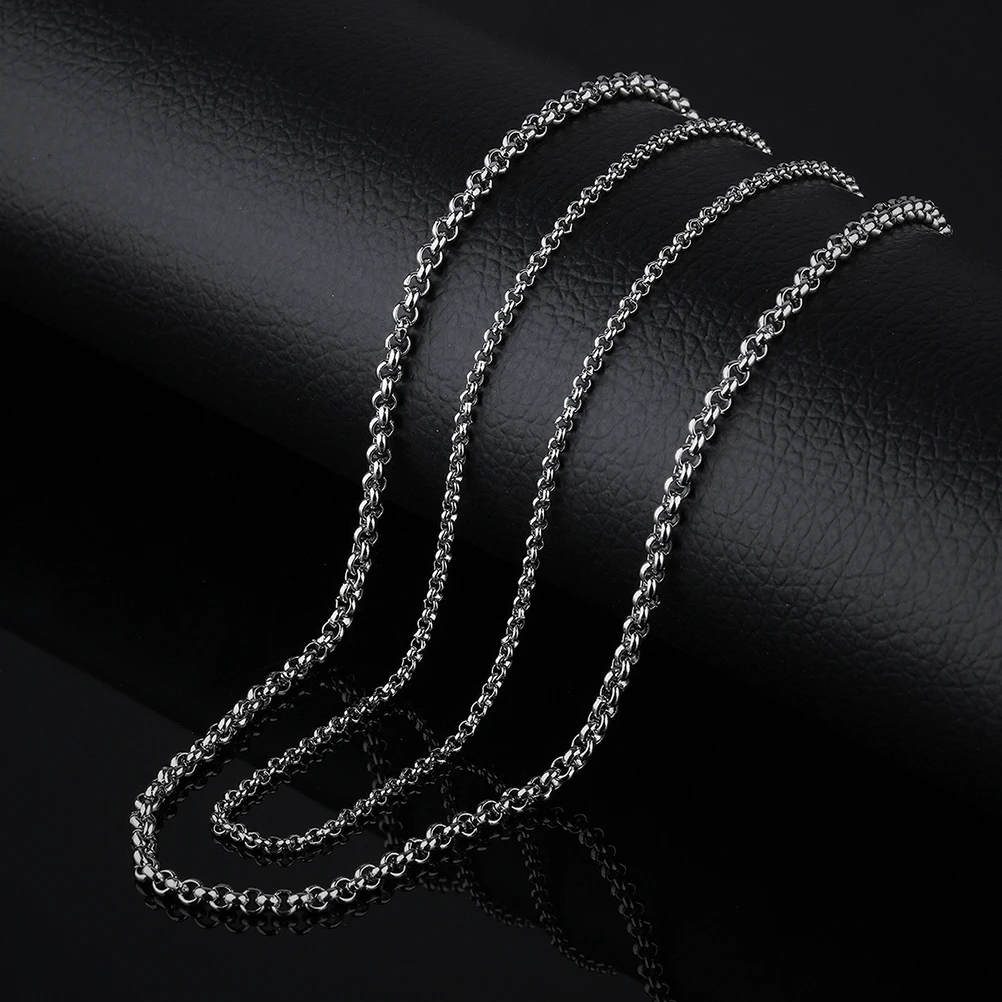 3 мм 55 см 60 см мужское титановое стальное ожерелье нежная Серебряная цепочка Ожерелье s для украшения на шею