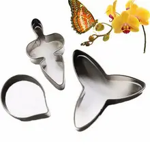 Бабочка, лепесток орхидеи резаки для цветов Набор украшения торта из нержавеющей стали формы для помадки Инструменты для выпечки 3 шт