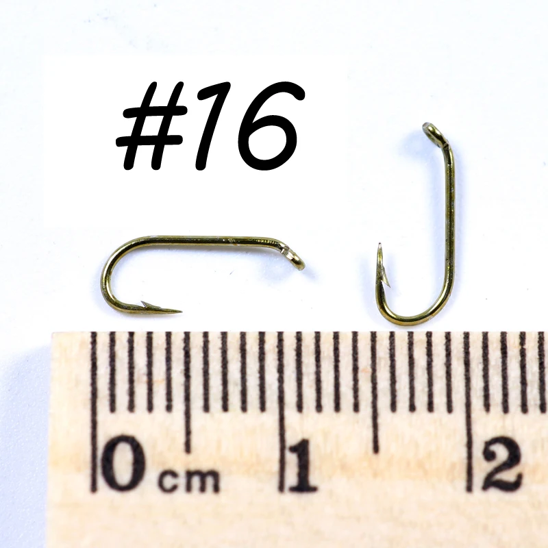 Bimoo 50 шт. рыболовный крючок для нахлыстом 2X Крепкий Провод Nymph крюк бронзовая отделка для завязывания мух Материал Размер 8 10 12 14 16