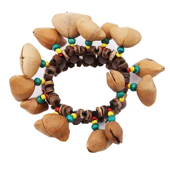 

Handmade Nuts Shell Bangle Handbell For Djembe African Drum Conga Percussion Accessories Kids Toy