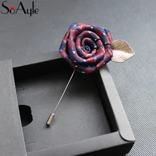 SoAyle для мужчин костюм булавки жениха брошь "Роза" карман квадратная брошь цветок Свадебные аксессуары искусственный дружки декольте