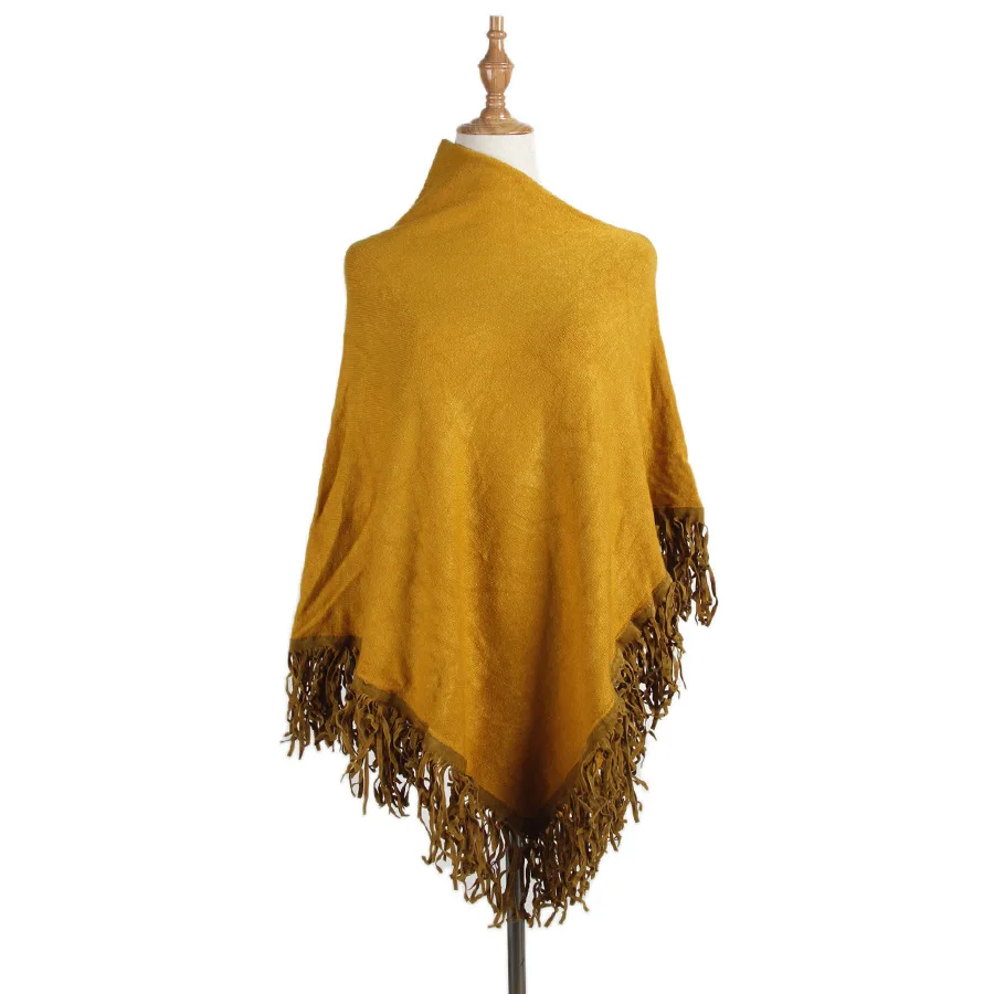 Свитер женский несимметричный плащ с бахромой шаль Европа и США женские свитера и пуловеры Vestidos MMY69135