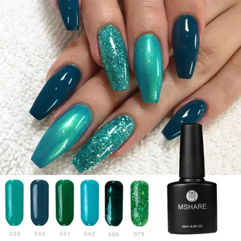 

MSHARE 10ml Green Series Nail Gel Polish lakiery hybrydowe Painting Color Varnish Soak Off Pure Color Coat for Nail Art Design