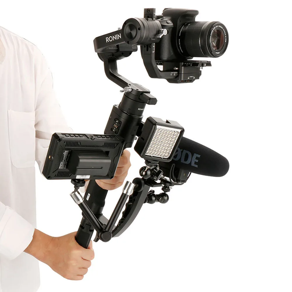 

L-shaped Bracket Video Camera Extended Grip Handheld Gimbal Stabilizer Steady For DJI Ronin S Crane 2 V2 Plus DSLR 1/4 Hot Shoes