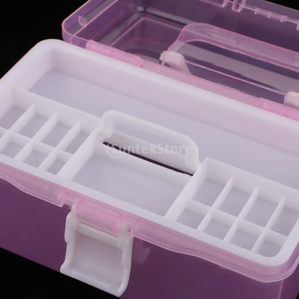 2 Layer Plastic Sewing Jewelry Painting Tools Box Storage Box Organizer Pink/Blue Jewelry Tools Accessories