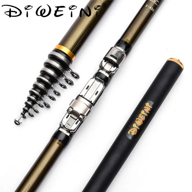 

Hot sale 2.7m 3.6m 4.5m 5.4m 6.3m Telescopic Rock Fishing Rod Stream Hand Carbon Fiber Spinning Telescopic Fishing Pole