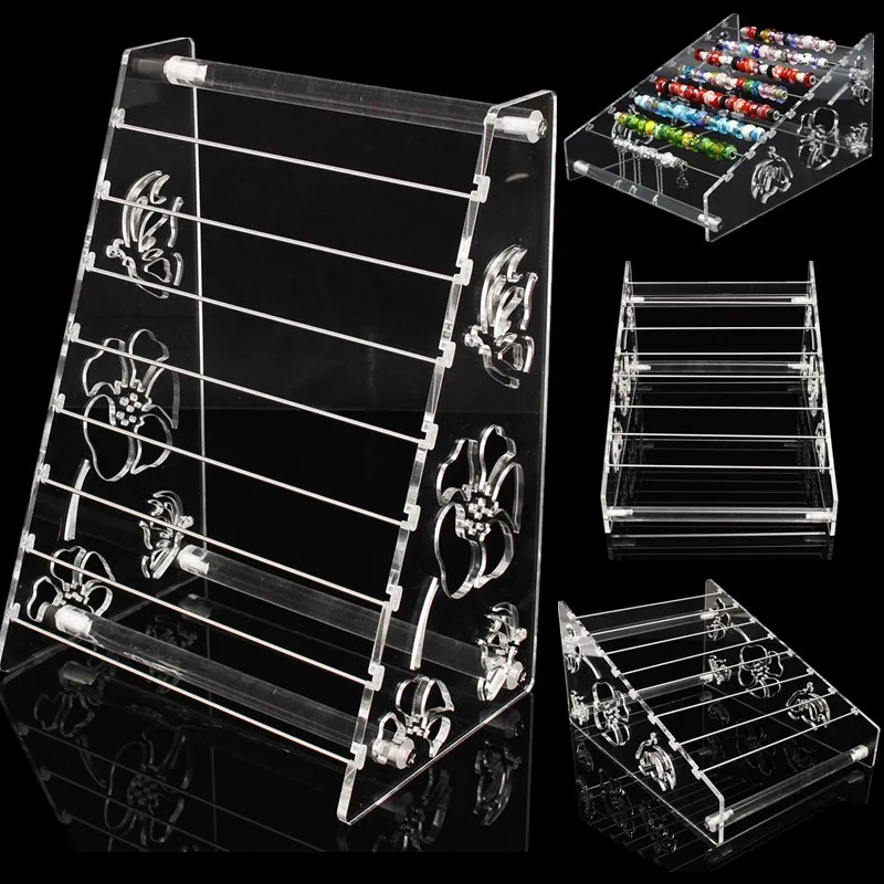 

Acrylic Display Rack Charms Beads Bangle Jewelry Bracelet Watch Bangle Display Holder Stand 2 Way Women Desktop Watch Show