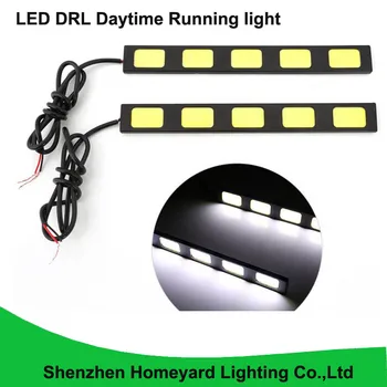 

2pcs cob waterproof 15.3cm 30w slim multiple flash modes led drl daytime running light dc12v safety for all car