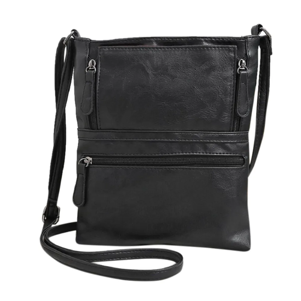 Женская кожаная сумка, сумка через плечо на молнии, сумка-мессенджер