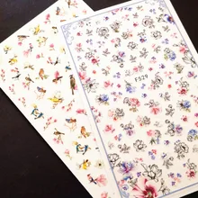 Новейший F529 530 весенний цветок птица дизайн наклейки для ногтей 3d японский стиль наклейки для ногтей шаблон DIY украшения Советы
