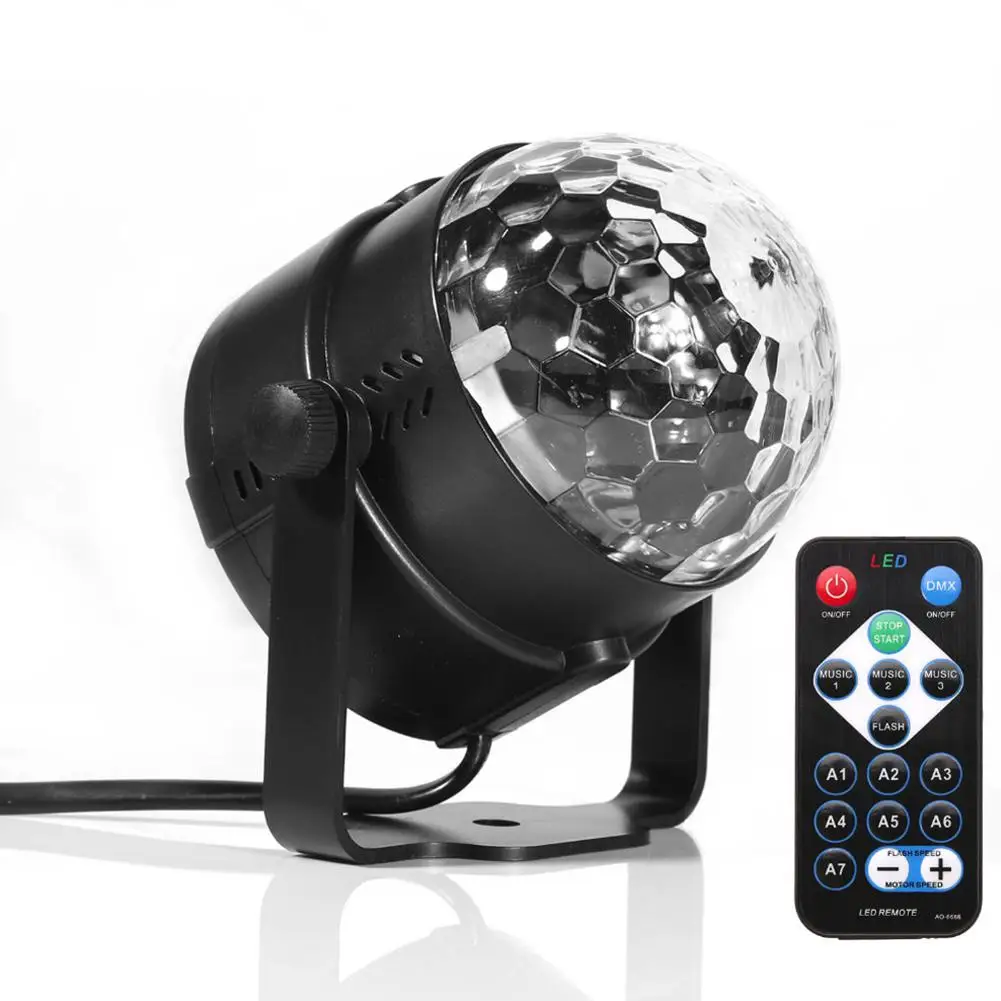Adeeing 3 Вт LED RGB Вращающийся магический шар свет сценический проекционный