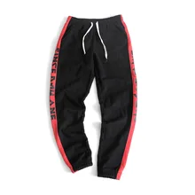 Мужские штаны для бега, Модные осенние штаны-шаровары в стиле хип-хоп, комбинированные штаны с принтом в виде букв, повседневные штаны с эластичной резинкой на талии, S-5XL