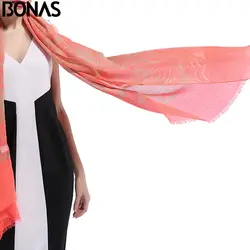BONAS 3 шт. цветной женский шарф роскошный брендовый модный шарф роскошный женский брендовый шелковый шарф женский длинный платки с принтом