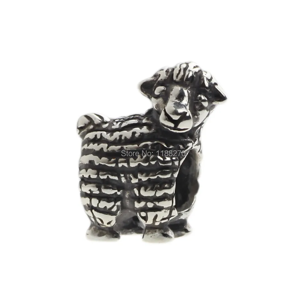 

925 Solid Sterling Silver Bead Charm Alpaca for European Charm Bracelet Chain DIY