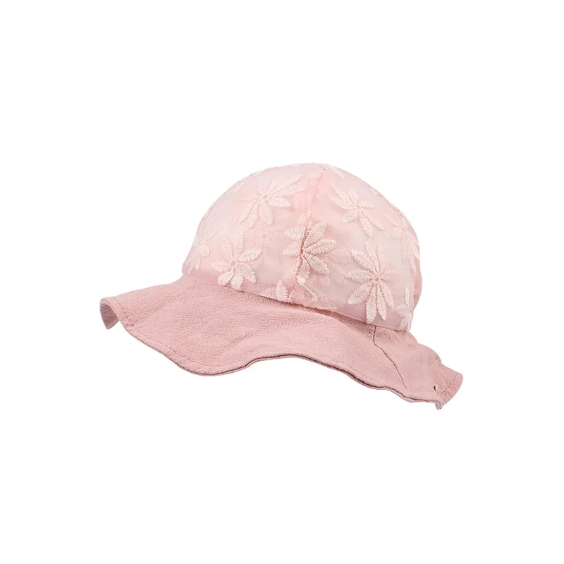 Princess Panama Baby Girls Hat Double Layer Lace Girls Hat Spring Summer Sun Cap Wide Brim Lace Up Hat Baby Girls Clothing 2018 (10)