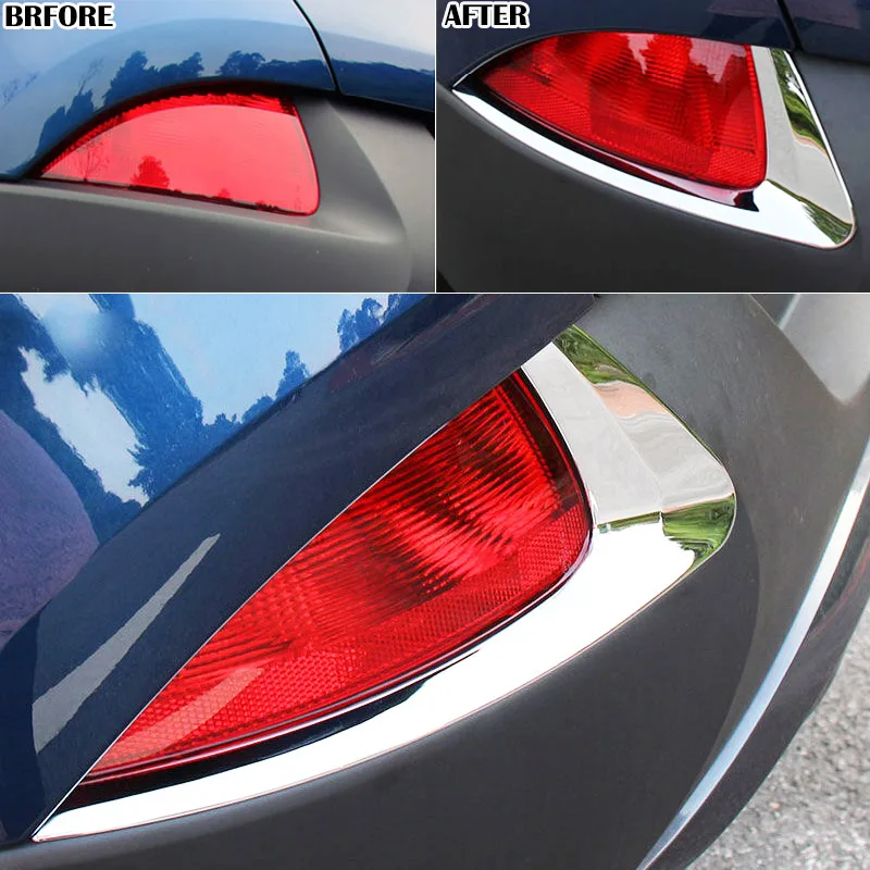 Car Fog Light Cover For Renault Kadjar 2015 Chrome Rear Fog Light Lamp Cover Eyebrow Bezel Trim Molding Decoration Car Accessories