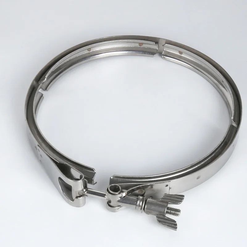 304 stainless steel double clamp hose V-shaped card fast loading filter punch hoop groove strong |