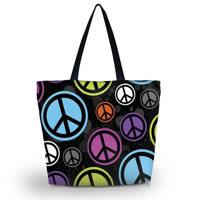 New Peace Sign Soft Womens Lady S Ping Tote Bag Utility New Peace Sign Soft Womens Lady S Ping Tote Bag Utility Shoulder Zip Handbag Foldable